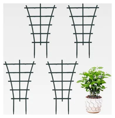 Produktbild von 4 Stück Rankhilfe für Zimmerpflanzen, Garten Pflanzenstütze Rankgitter, Kunststoff Pflanzen Spalier für Topfpflanzen