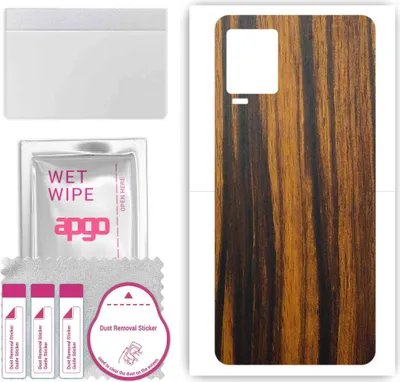 Produktbild von apgo Rückseite Schutzfolie, Skin, kompatibel mit Vivo IQOO 7, Hinten Displayschutzfolie aus Vinylfolie, kratzfest, einfache Montage - Tigerwood