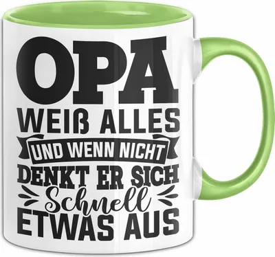 Produktbild von Opa Tasse Geschenk Spruch Geschenke Für Großvater Bester Opa (Grün)