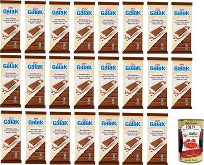 Produktbild von GALAK Choco Milk gefüllter Milchschokoladenriegel 23x100g+ Italian Gourmet polpa 400g