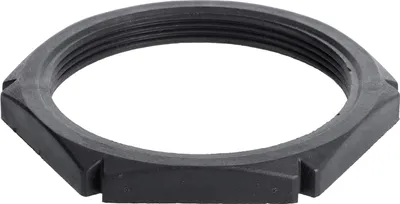 Productafbeelding van WISKA Contramoer PG48x1,588 GPA-48, zeshoekig, polyamide (PA), kleur diepzwart RAL 9005 - 1 stuk