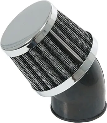 Produktbild von Luftfilter - Ø 32 mm, gebogen 45° inklusive Schelle, schwarz für Motorrad, Roller, Quad, Moped, Mofa