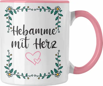 Produktbild von Trendation - Hebamme mit Herz Tasse mit Spruch Geschenk (Rosa)