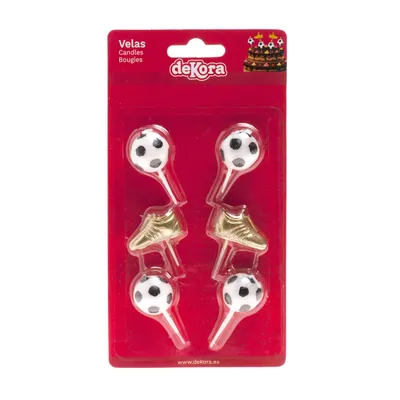 Image de Bougies pour gâteau ballon de football 6pcs