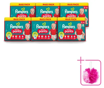 Productafbeelding van 6 x Pampers Baby-Dry Broekjes (luiers) maat 4 (9-15 kg) - Voordeelpakket - 6 stuks