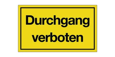 Produktbild von Hinweiszeichen Durchgang verboten L250xB150mm gelb schwarz Ku.