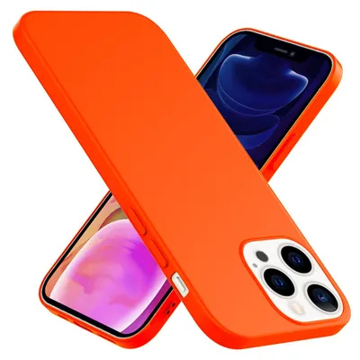 Produktbild von NALIA Bunte Neon Handy Hülle für iPhone 13 Pro Max, Silikon Case Cover Bumper Orange