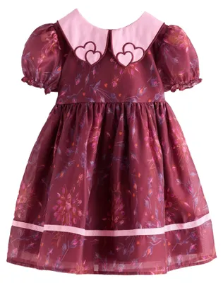 Produktbild von Cath Kidston - Kleid für Mädchen, bestickt, Puffärmel CT407 (68) (Burgunderrot)