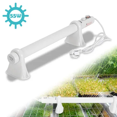 Zdjęcie produktu dla Grzejnik rurowy ISOISL o mocy 55W, w zestawie z regulatorem temperatury i cyfrowym termostatem, przeznaczony do szklarni