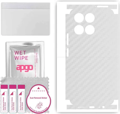 Produktbild von apgo Rückseite + Seiten Schutzfolie, Skin, kompatibel mit Honor X6a, Hinten Displayschutzfolie aus Vinylfolie, kratzfest, einfache Montage - Transparenter Kohlenstoff