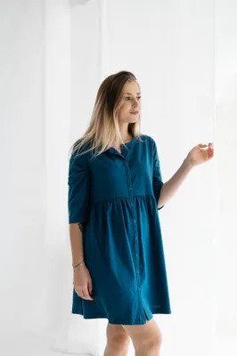 Produktbild von DOLCE SONNO Stillnachthemd – Umstandsnachthemd mit 3/4-Ärmeln für Schwangere und Stillende - 100% Baumwolle - PARIS NORTH S