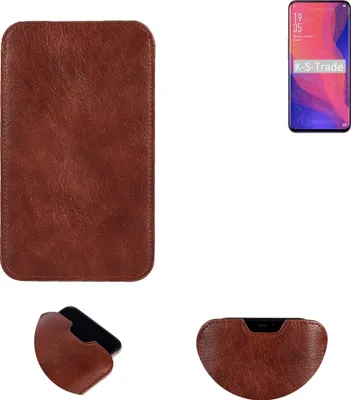 Produktbild von K-S-Trade Schutzhülle Handyhülle kompatibel mit Oppo Find X Handytasche Kunstleder Sleeve in braun