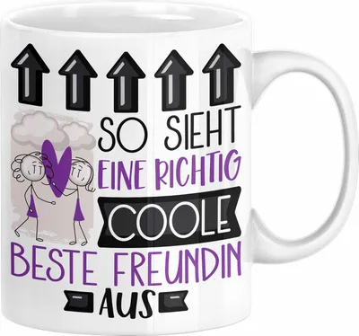 Produktbild von Beste Freundin Geschenk Tasse Lustig Geschenkidee für Beste Freundin Geburtstag So Sieht Eine Richtig Coole Beste Freundin Aus Frauen Spruch BFF (Weiß)