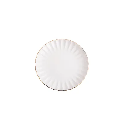 Zdjęcie produktu dla HOMLA Talerz MELIDA deserowy ze złotą obwódką 20 cm