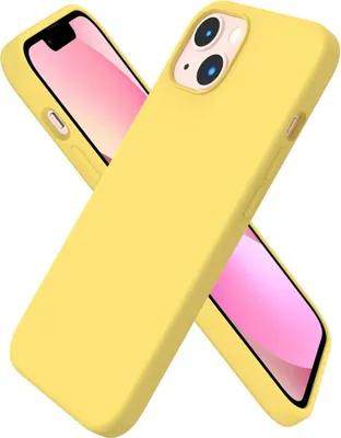 Produktbild von ORNARTO iPhone 13 Silikon Case 6,1 Zoll Schutzhülle Dünn Flüssig Zitronengelb