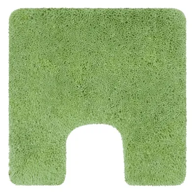 Produktbild von Spirella Badteppich Badematte Duschvorleger Mikrofaser Hochflor | flauschig | rutschhemmend | geeignet für Fußbodenheizung | 55x55 cm mit WC Ausschnitt | Olive Grün