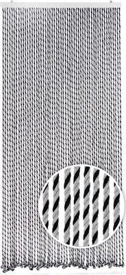 Produktbild von Kobolo Seilvorhang Türvorhang BLACK/GREY 54 Stränge Dekovorhang - Insektenschutz Fliegenschutz Vorhang Streifenvorhang Fliegengitter curtain Farben