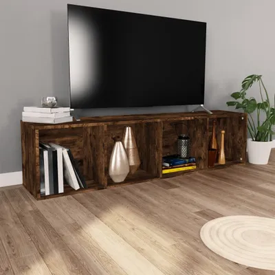Produktbild von vidaXL Bücherschrank/TV Schrank Räuchereiche 36x30x143cm Holzwerkstoff - Bücherschrank - Bücherschränke - Bücherregal - Lagerregal