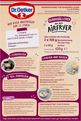 Zdjęcie produktu dla Dr Oetker Twaróg w kulkach z mieszanki do pieczenia Airfryer opakowanie 420g