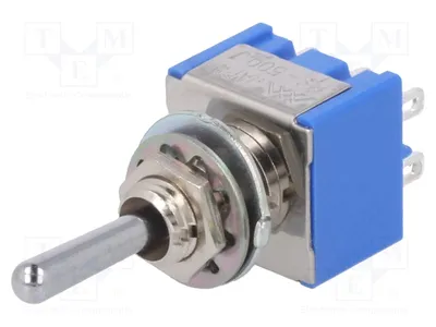 Obrázok produktu pre 1x Spínač pákový, poloha: 3, 6A/125VAC, typ MS-500J-B, polohy: ON-OFF-ON