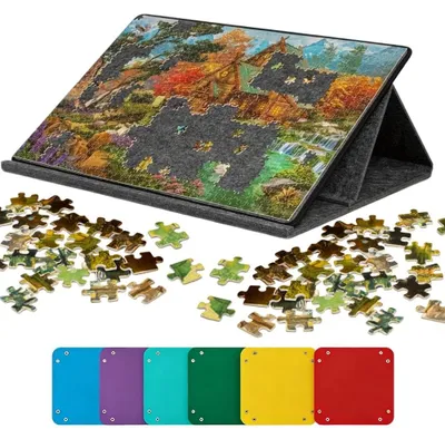 Obrázok produktu pre Prenosná podložka na skladanie puzzle zo 1000 dielikov s priehradkami na triedenie