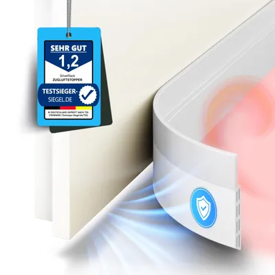 Produktbild von SilverRack Zugluftstopper für Türen Weiß [1 x 1m] - Zuschneidbare Türdichtung selbstklebend - Türdichtung unten - Gummilippe Tür Dichtung Zugluft -
