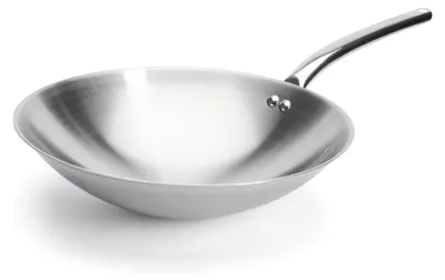 Productafbeelding van Bodemloze Roestvrij Stalen Wok Voor Inductiekookplaat