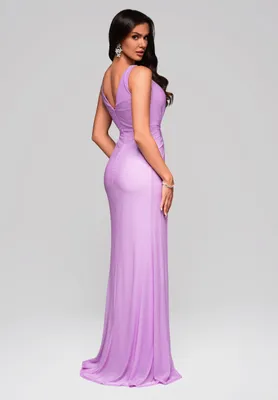 Produktbild von Ombre Elegantes Abendkleid mit hohem Beinschlitz purple L