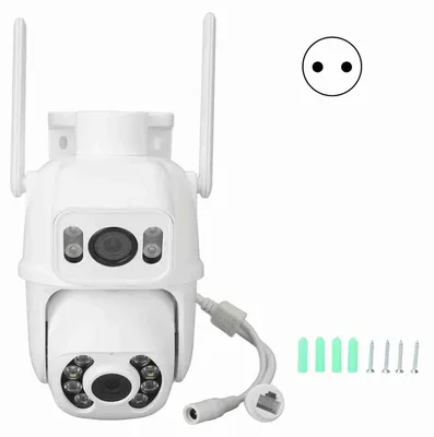 Obrázek produktu pro Bezpečnostní kamera WiFi Dual Lens 6MP Noční vidění HD 110-240V Detekce pohybu pro domácnost Venkovní použití EU zástrčka