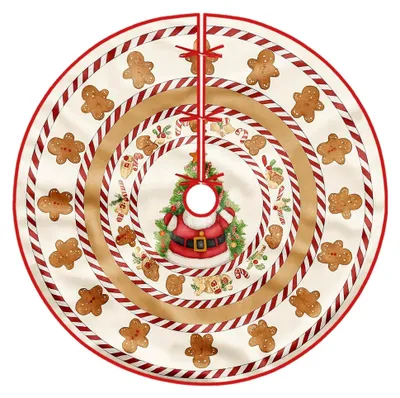 Produktbild von Baumrock für den Weihnachtsmann, festliche Lebkuchen-Süßigkeitenstange, roter Samt, Dekoration für Zuhause und Büro, Innen- und Außenbereich, 121,9 cm