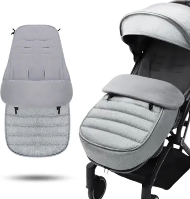 Obrázok produktu pre Fusak na kočík, termo s fleecovou podšívkou, dvojitý zips, sivý, do kočíka