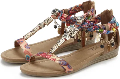 Produktbild von LASCANA Sandale Sommerschuh, Sandalette, offener Schuh, rosa/camelfarben Größe 35