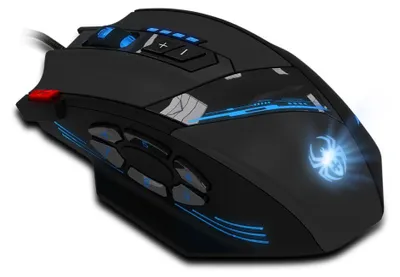 Immagine prodotto di Mouse da gaming con 12 tasti programmabili, 4000 DPI, design ergonomico, connessione USB cablata