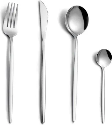Produktbild von Famanu Besteckset 24-teilig - für 6 Personen, rostfreies Edelstahl, spülmaschinenfest, elegantes Design
