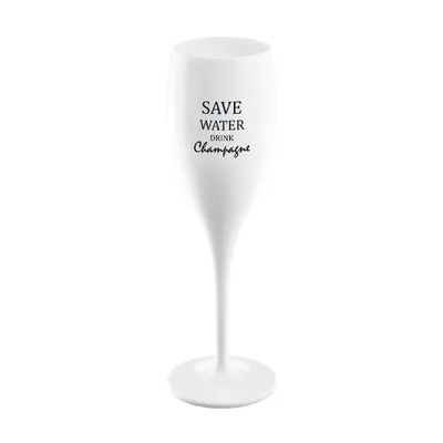 Produktbild von Koziol Cheers No. 1 Save Water Drink Champagne Super Glass s potiskem, sklenice na šampaňské, sklenice na šampaňské, sklenice na pití, sklo, bavlna bílá, 100 ml, 3436525