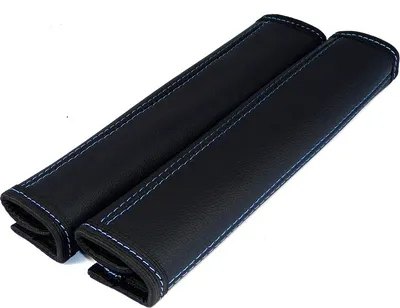 Produktbild von Gurtschoner 2 Stück 100% Echtleder schwarz Naht BLAU