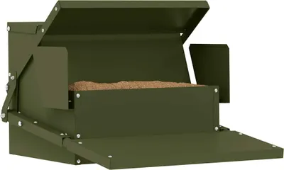 Obrázok produktu pre vidaXL Kŕmidlo pre kurčatá olivovo zelené 50 x 40 x 29 cm Oceľ valcovaná za studena