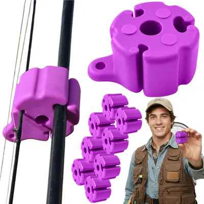 Immagine prodotto di Portacanna con palline in silicone READY - Portacanna per canne da pesca - Cinghia da cintura - Confezione da 8 pezzi - Portacanna viola