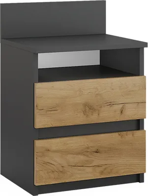 Produktbild von Vicco Nachttisch Monty, 39.6 x 59.1 cm, Anthrazit/Eiche