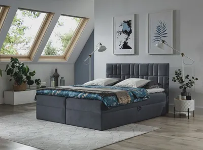 Obrázok produktu pre Kontinentálna posteľ 140x200 IVANA 3 - tmavo šedá + topper ZDARMA