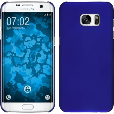 Produktbild von PhoneNatic Case kompatibel mit Samsung Galaxy S7 Edge - Hülle blau gummiert Hard-case Cover