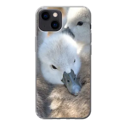 Produktbild von MuchoWow® Handyhülle Schutzhülle Hülle für iPhone 13 mini Schwäne - Licht - Küken Silikon Softcase Handy Hülle - Softcase