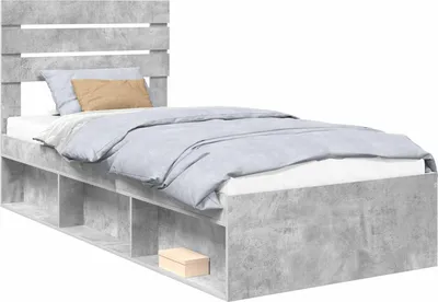 Obrázok produktu pre Rám postele Betónová 90 x 200 cm Masívne borovicové drevo