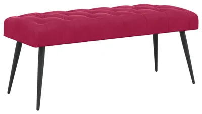 Obrázek produktu pro Lavička vidaXL s knoflíkovým čalouněním, vínově červená, 110 x 40 x 46 cm, samet