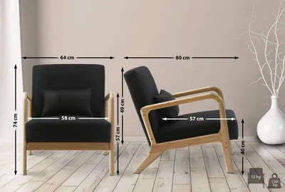 Produktbild von Sessel Hibbing Stoff schwarz