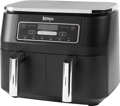 Schwarze Ninja Af300Eu Zweistufige Fettfreie Friteuse Mit 2 Körben, 7,6L