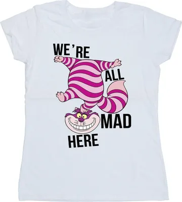 Productafbeelding van Disney - "Alice in Wonderland - All Mad Here" T-shirt voor dames, model BI7118 (maat M), wit