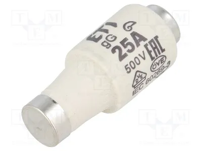 Zdjęcie produktu dla 1 x Bezpiecznik: ceramiczny, szybkowarstwowy, 500 VAC, 25 A, 250 VDC, typ D, numer katalogowy: 002312407, seria D-bezpieczników