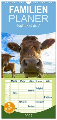 Produktbild von Familienplaner 2027 - Kuhckst du? mit 5 Spalten (Wandkalender, 21 x 45 cm) CALVENDO