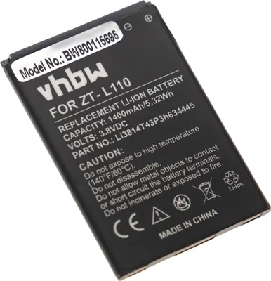 Produktbild von vhbw Akku Ersatz für ZTE Li3814T43P3h634445 für Handy Smartphone Telefon (1400 mAh, 3,8 V, Li-Ion)